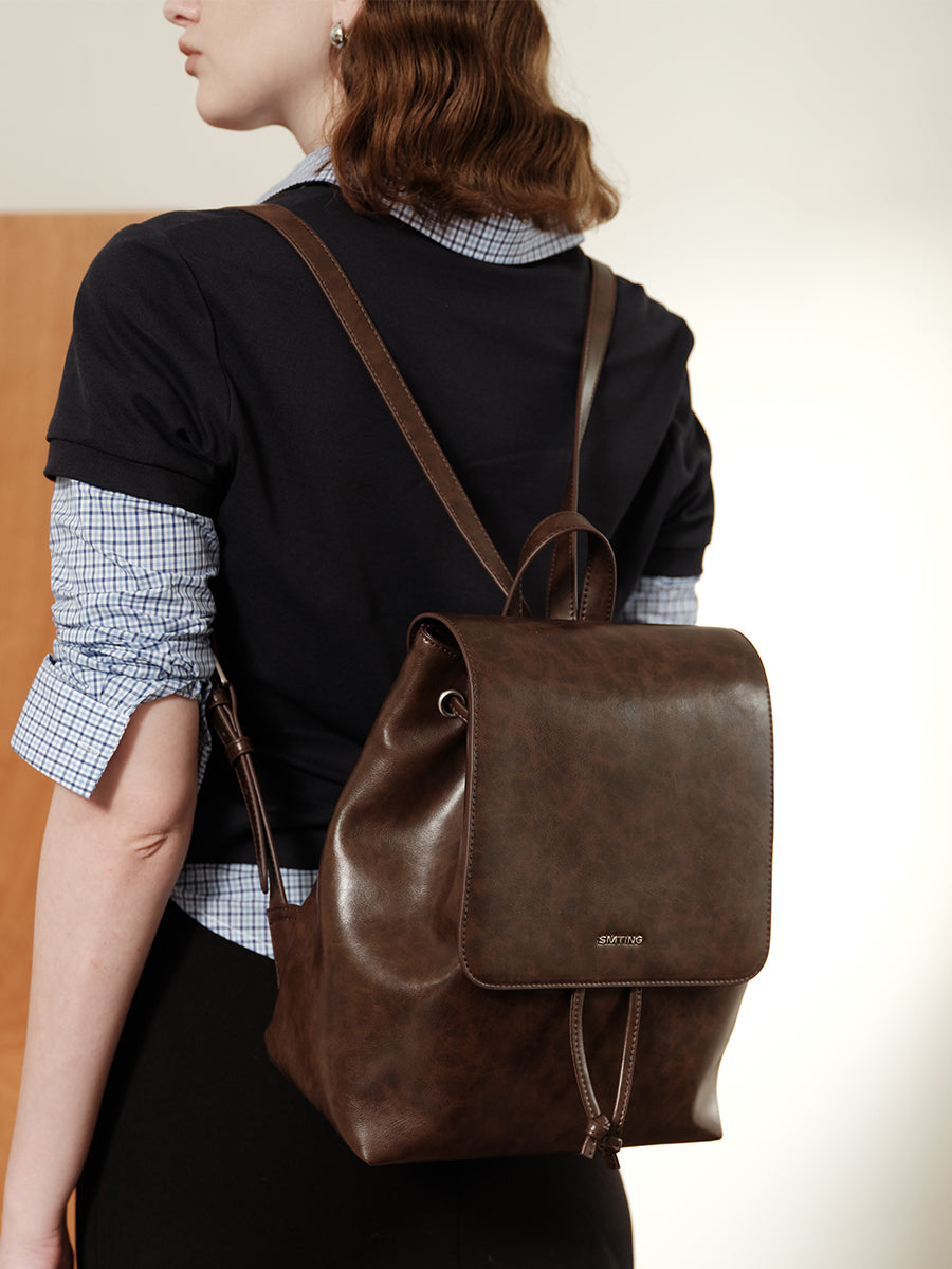 Retro college style large-capacity backpack