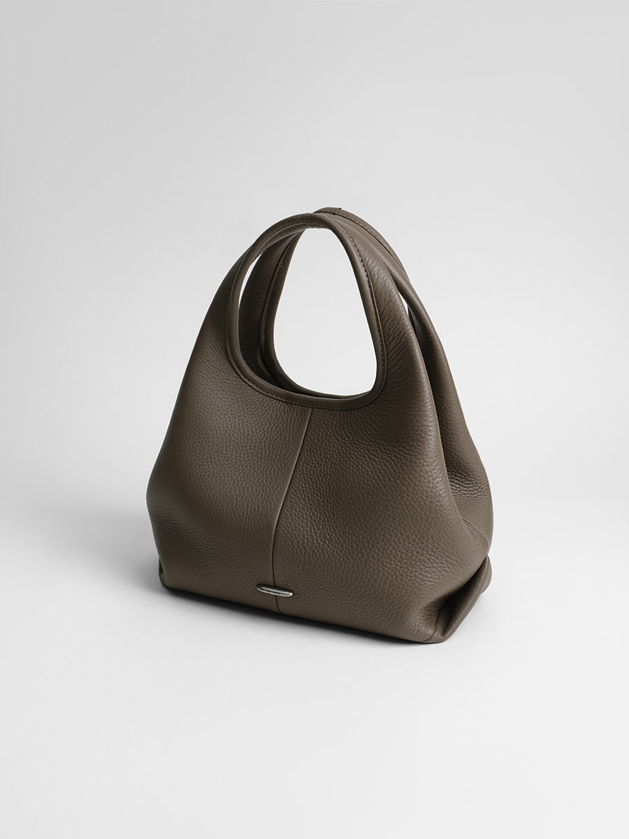 top grain leather minimalist hobo bag