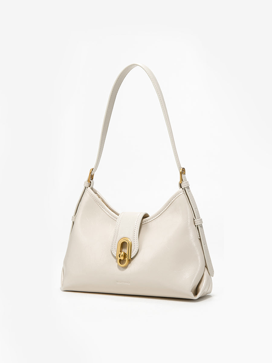 Large-capacity cowhide single-shoulder tote bag