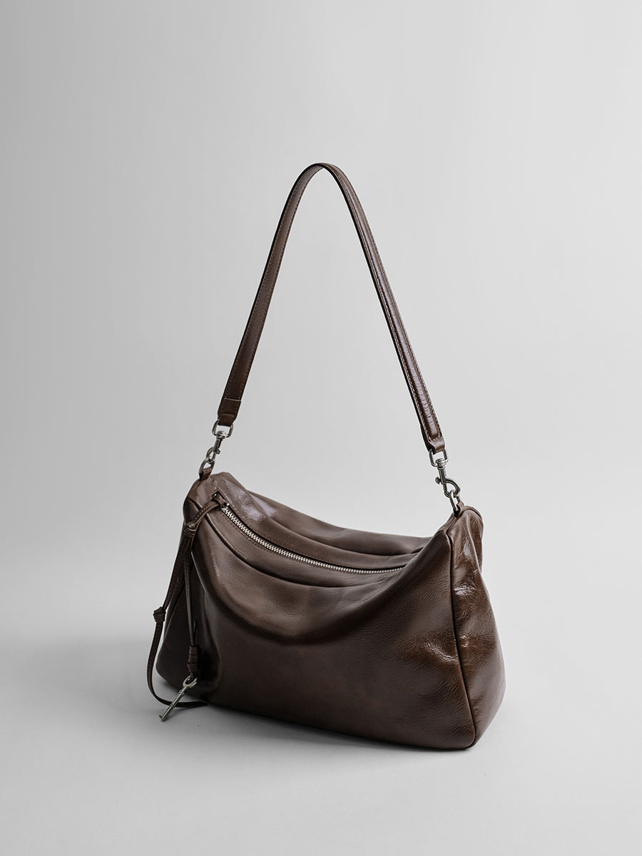 First-layer cowhide hobo bag