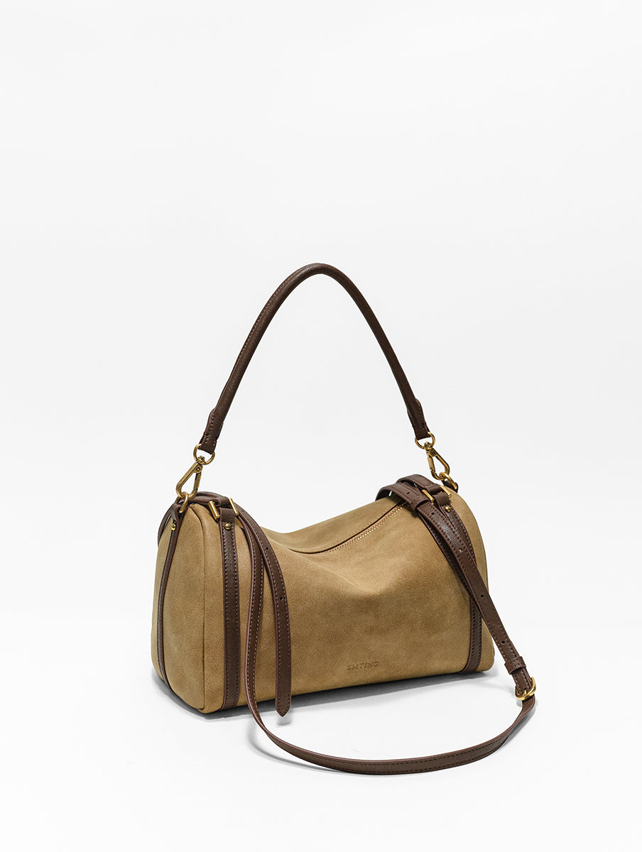 Colorblock retro boston shoulder bag