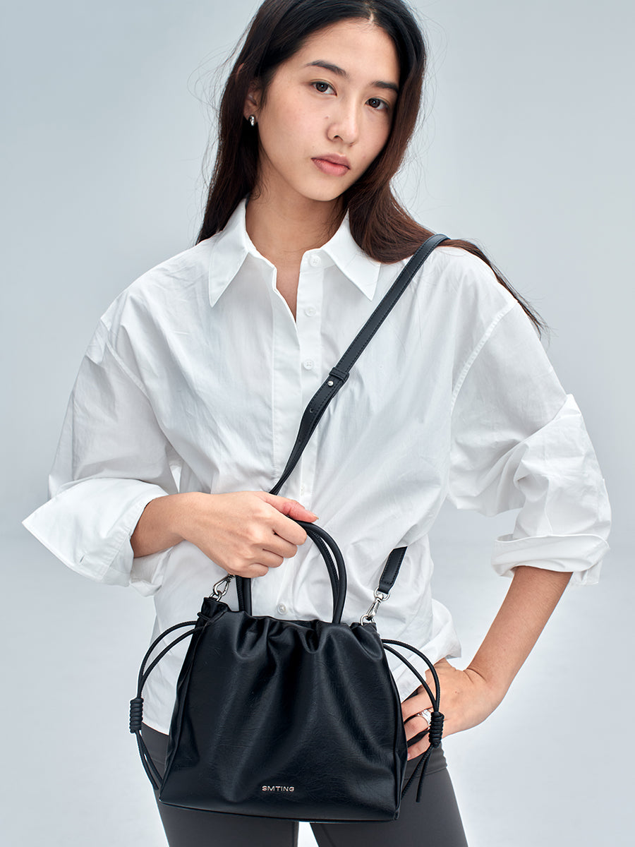 Soft pleated handbag ruched bag