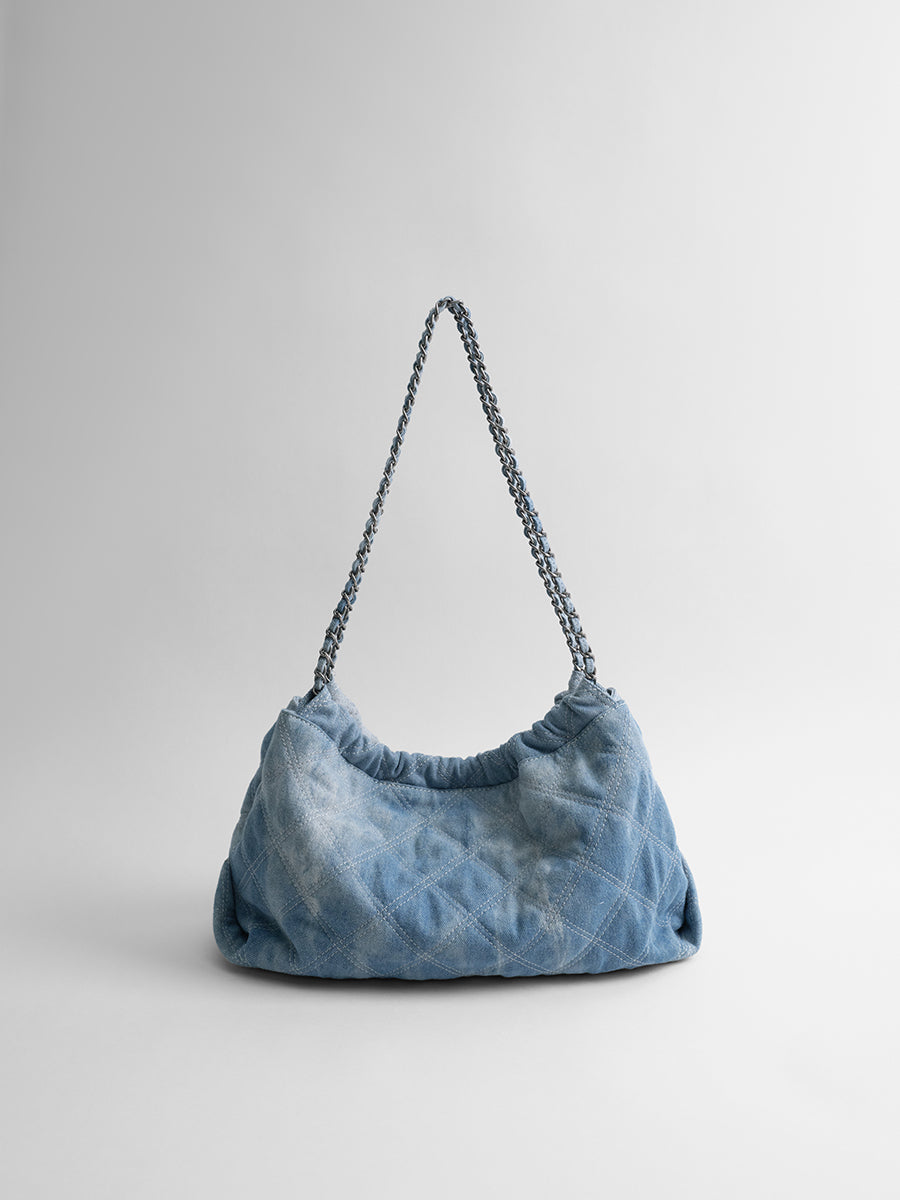 New tie-dye denim chain bag
