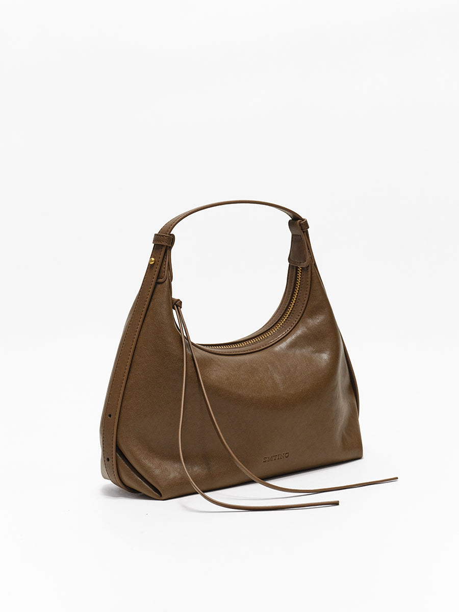 Arc-shaped hand-held hobo bag