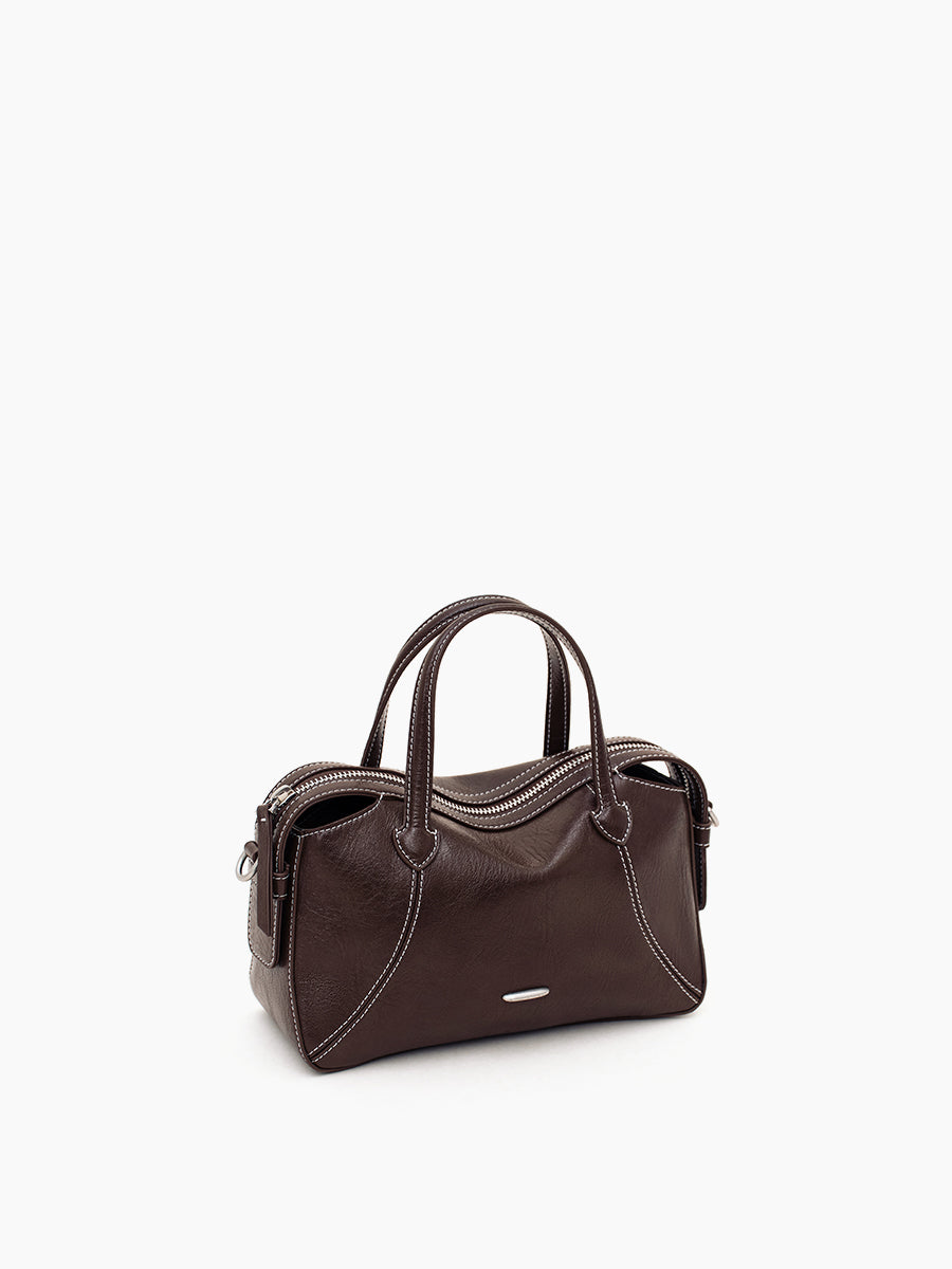 New Leather Boston Bag