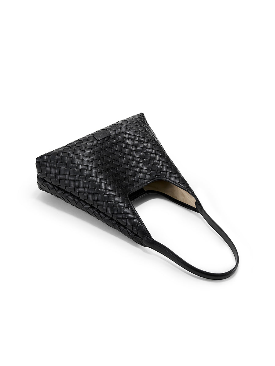 Lazy design woven bag tote bag