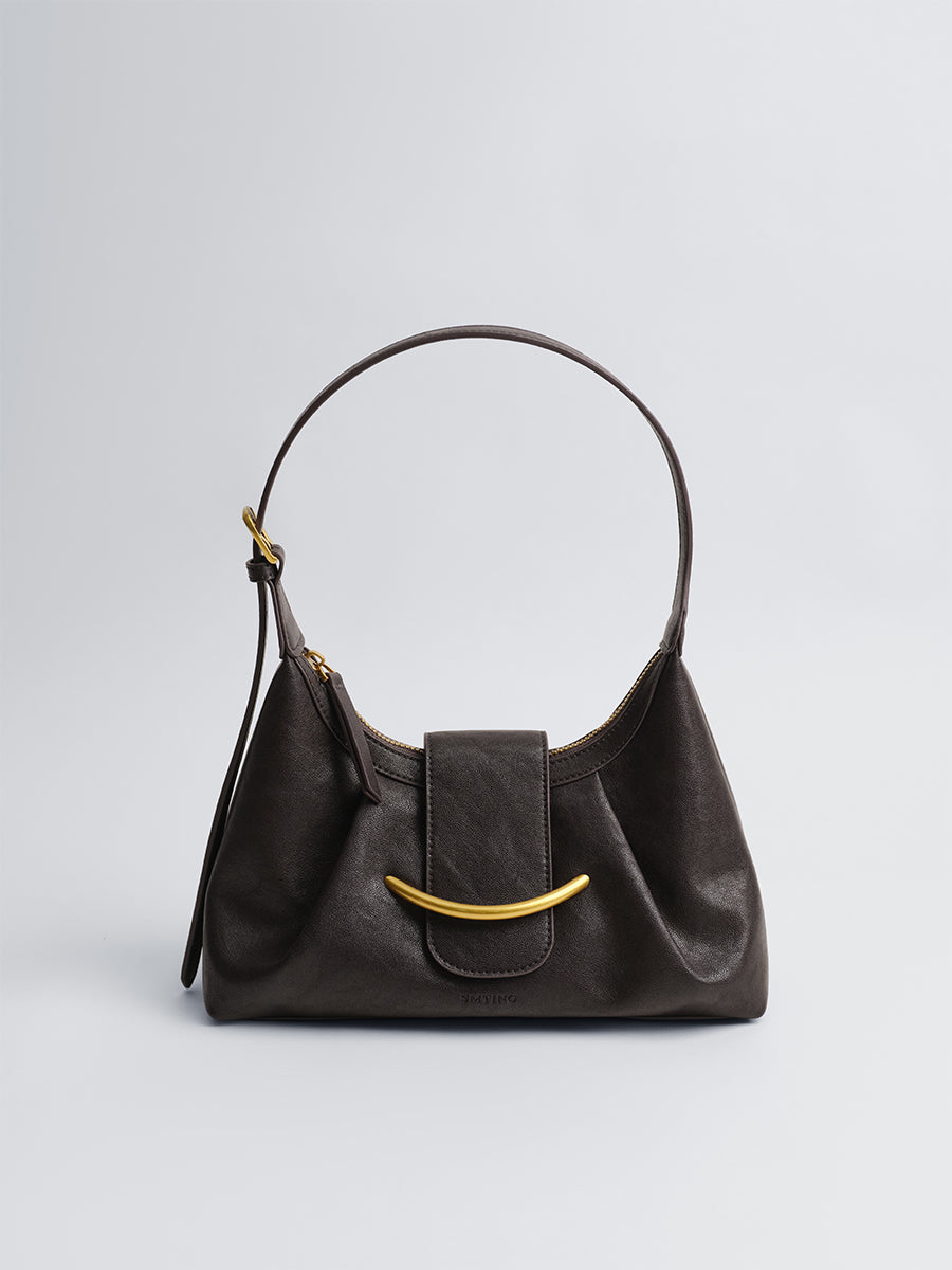 Crescent-shaped delicate hobo bag