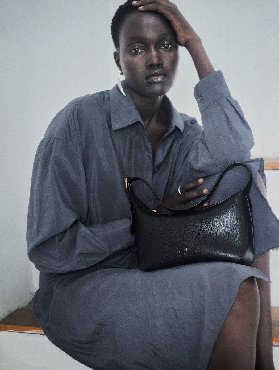 Top-grain Leather Box Bag