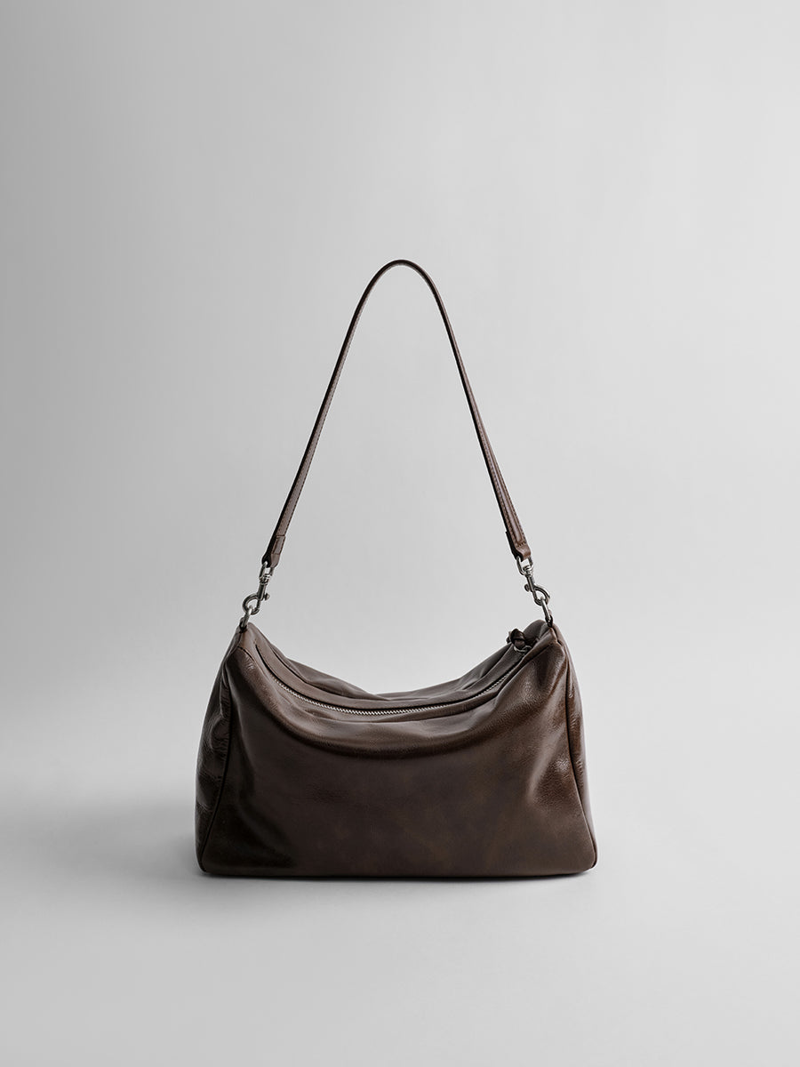 First-layer cowhide hobo bag
