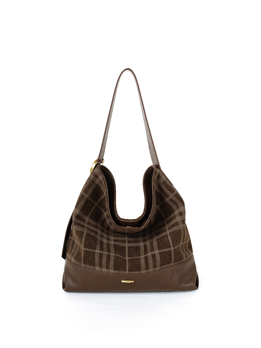 Soft corduroy bucket bag