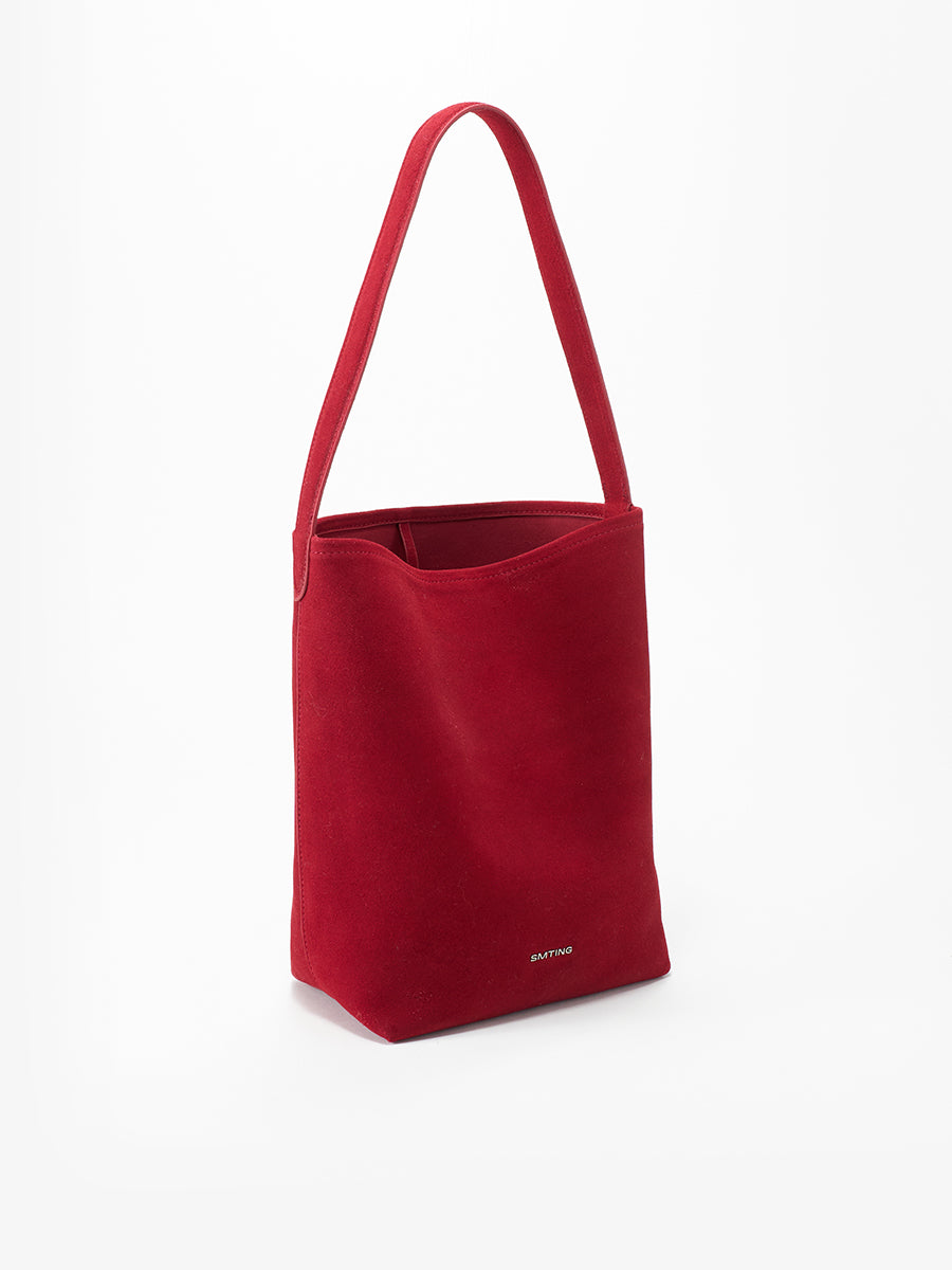 Matte leather large capacity handheld bucket bag