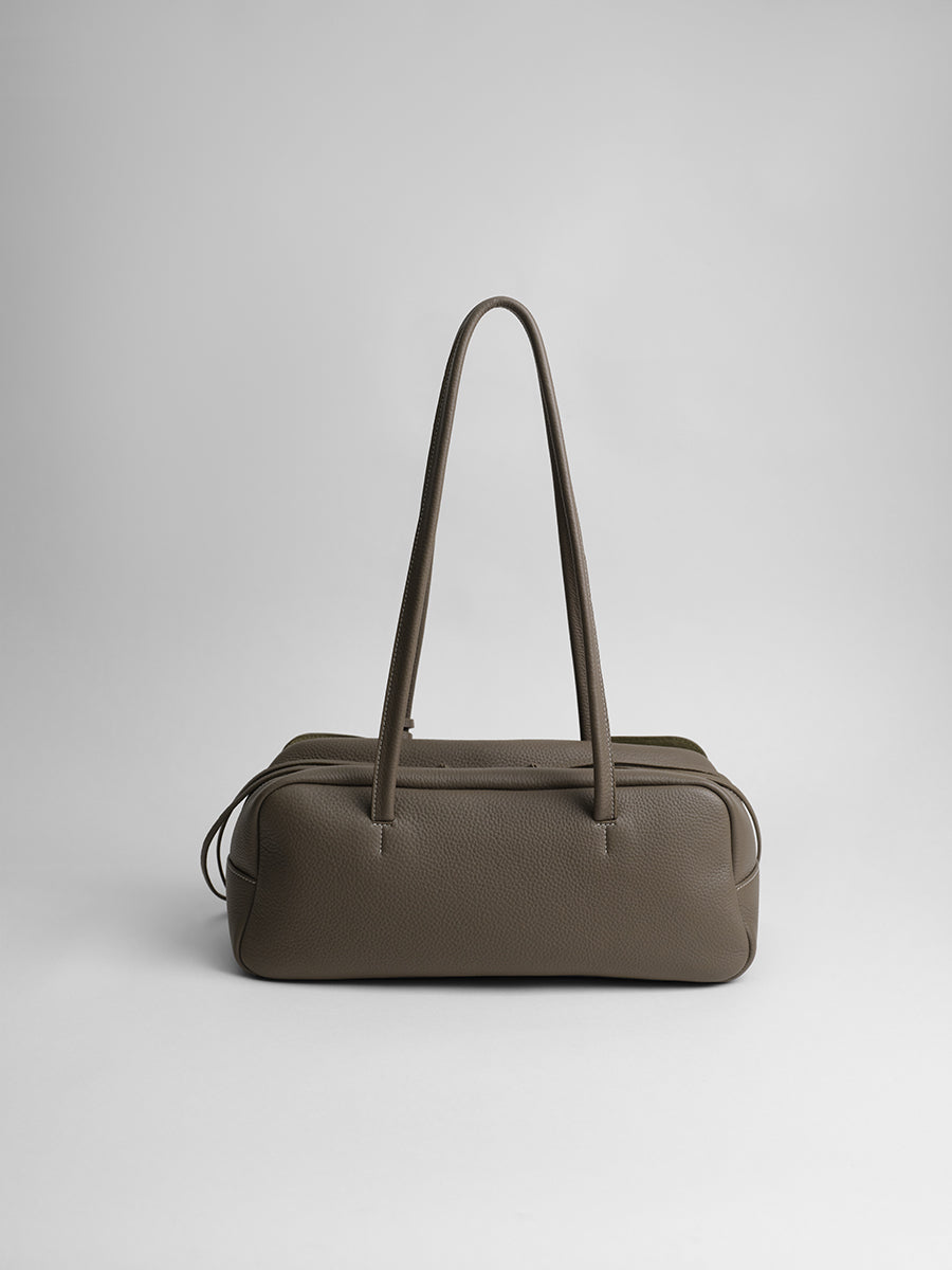 top grain leather luxury baguette bag
