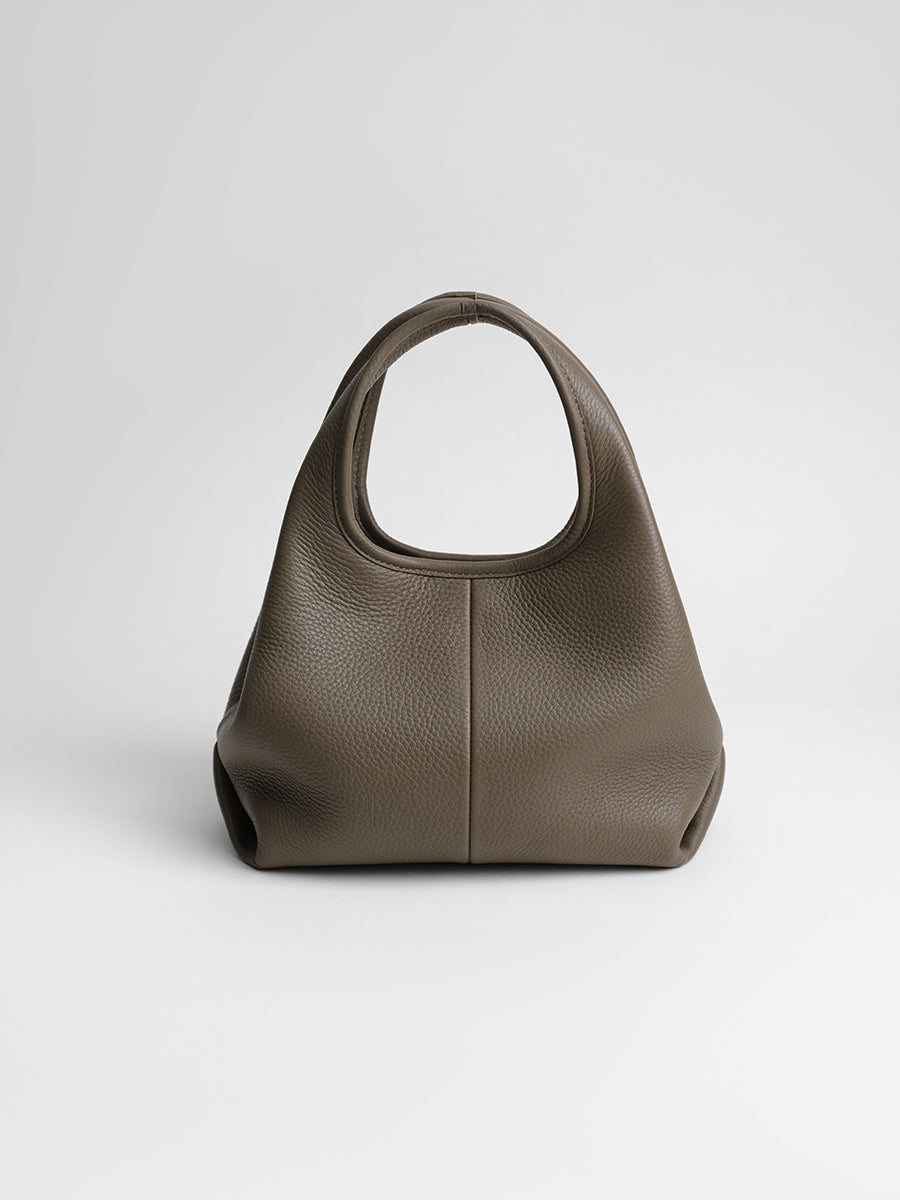top grain leather minimalist hobo bag