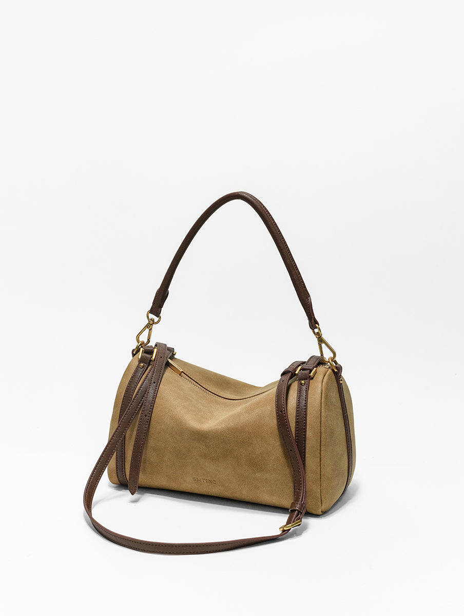 Colorblock retro boston shoulder bag