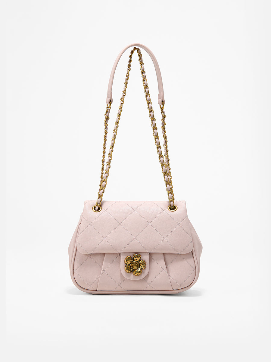 Diamond-shaped checkered underarm bag chain bag