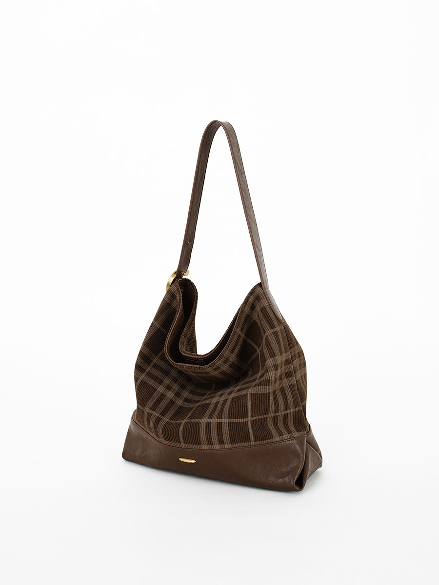 Soft corduroy bucket bag