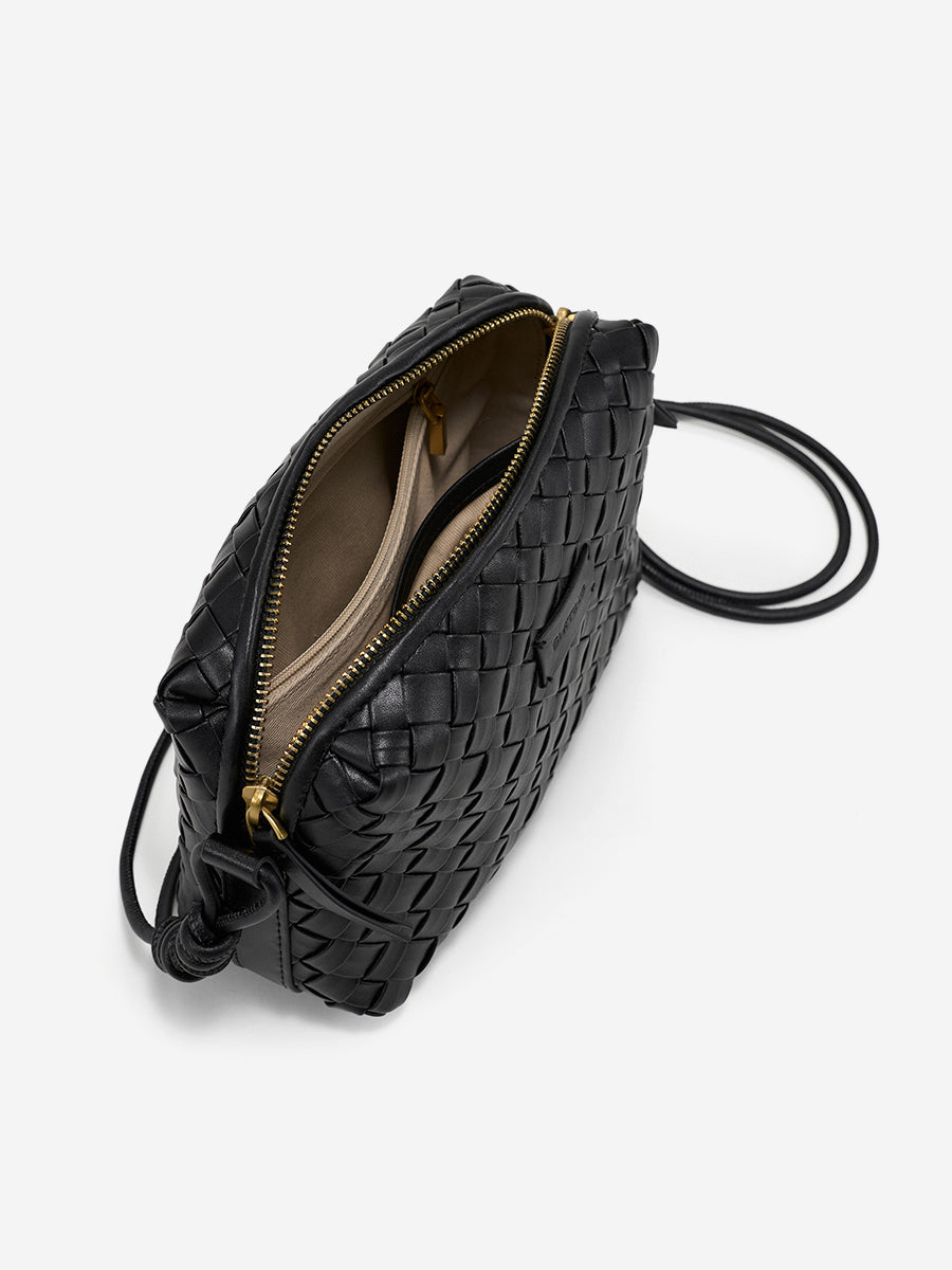 Ink White-Woven Square Bag