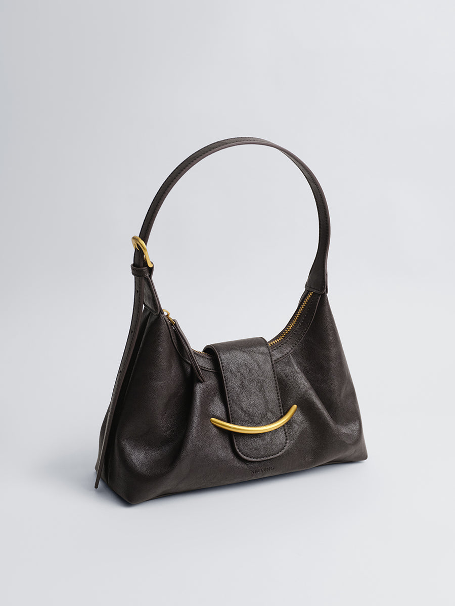 Crescent-shaped delicate hobo bag