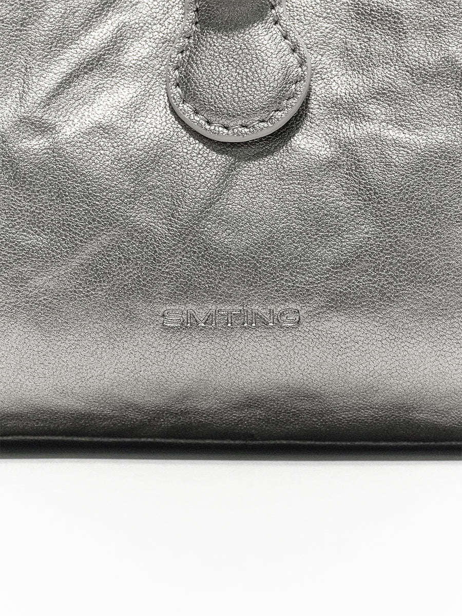 Hand-scratched pleated crossbody bag tote bag