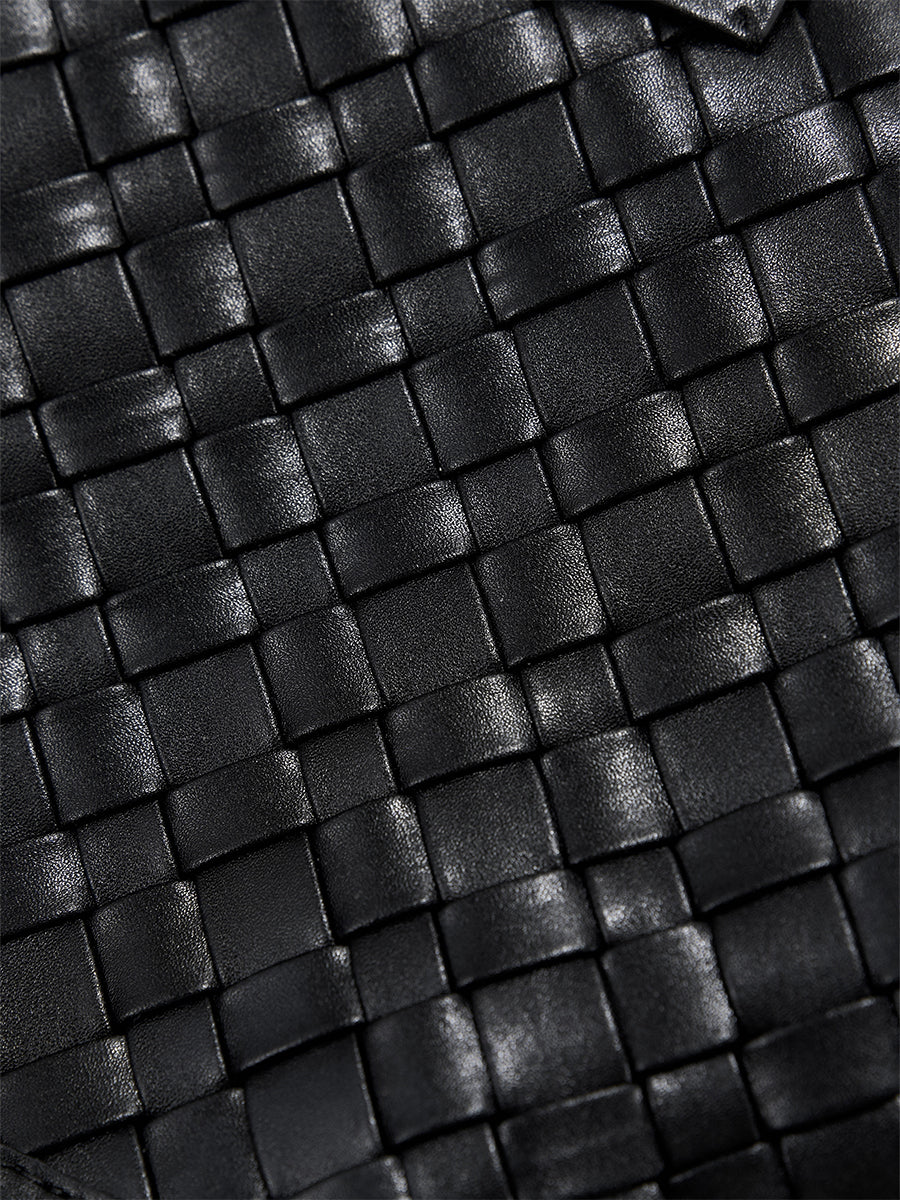 Lazy design woven bag tote bag