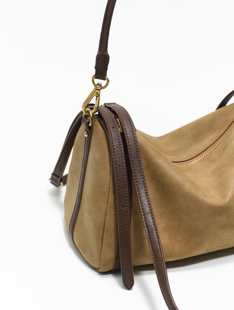 Colorblock retro boston shoulder bag