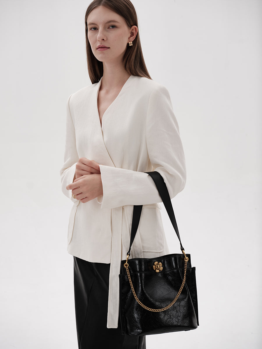 Beautiful Woman at Sunset-Large Capacity Bucket Bag