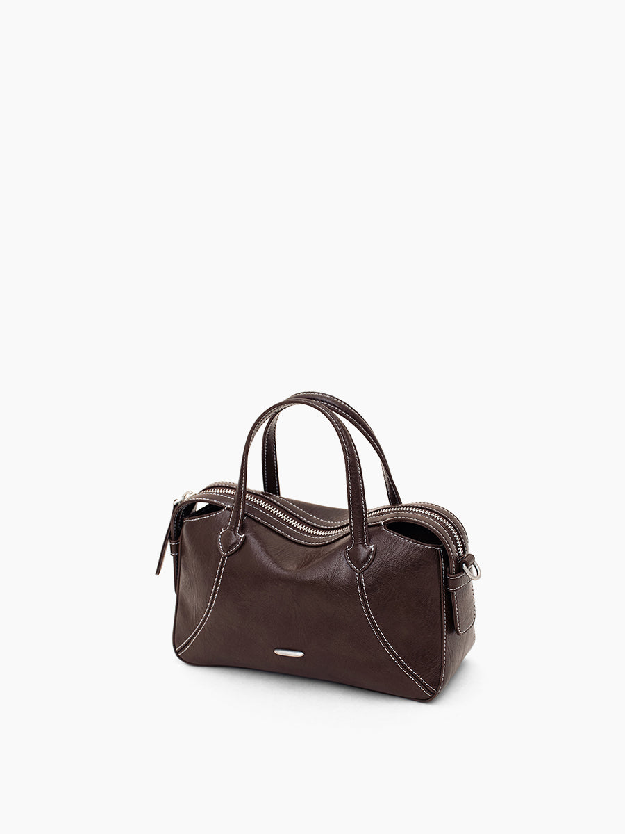 New Leather Boston Bag