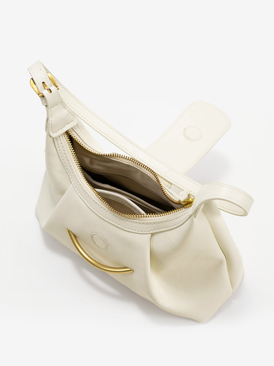 Crescent-shaped delicate hobo bag