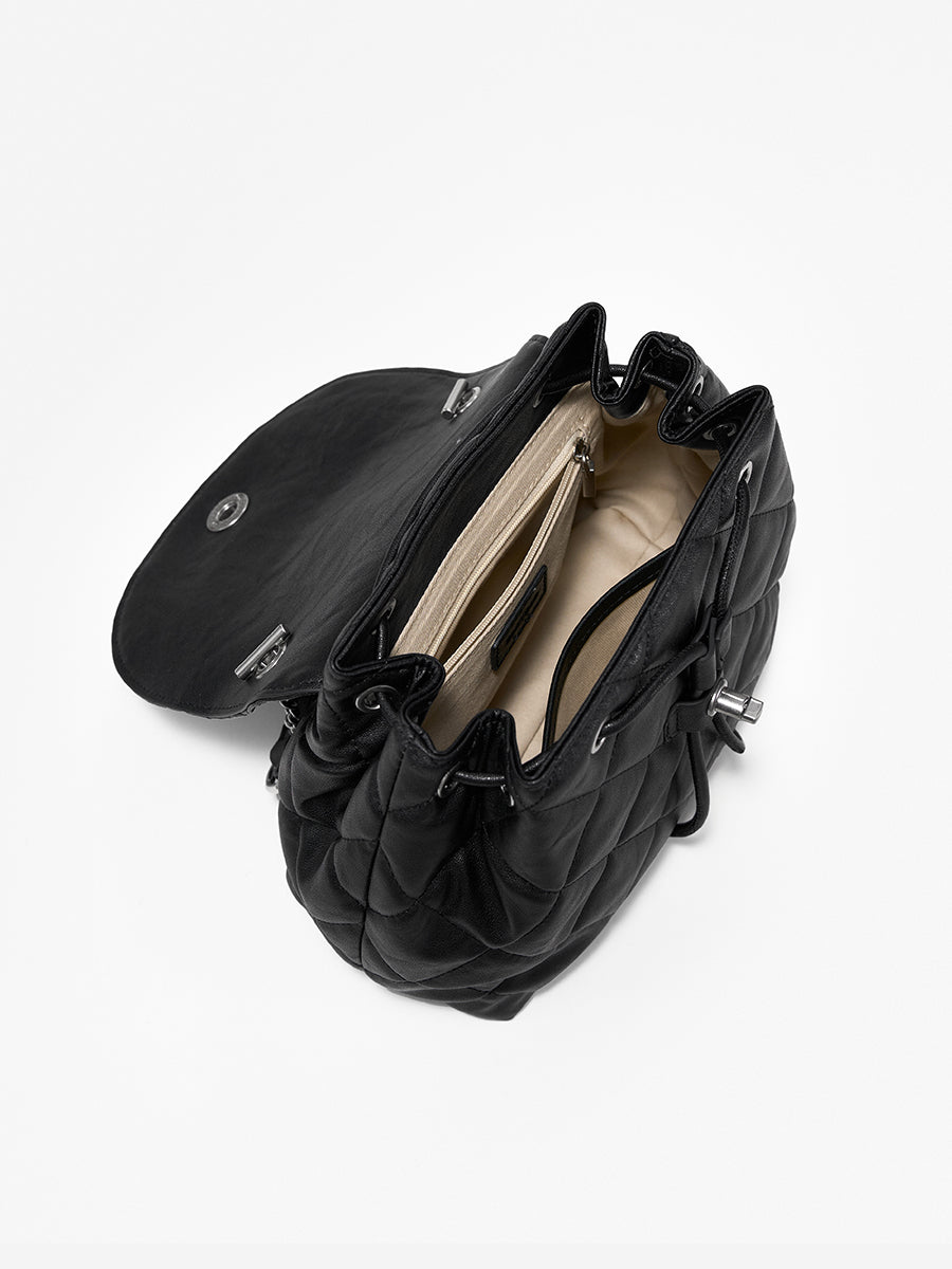 Diamond pattern textured backpack