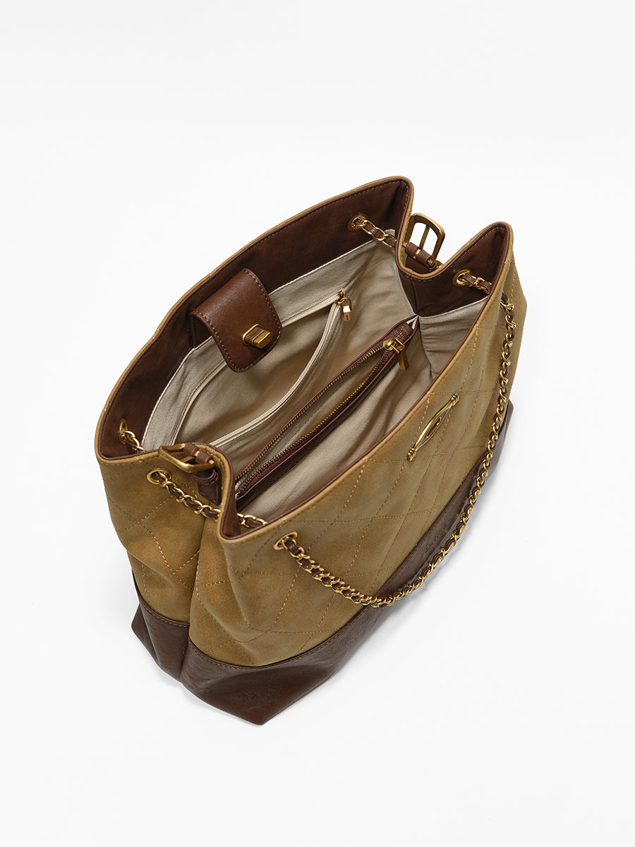 Left Bank Time-Rhombus Chain Bag Tote Bag