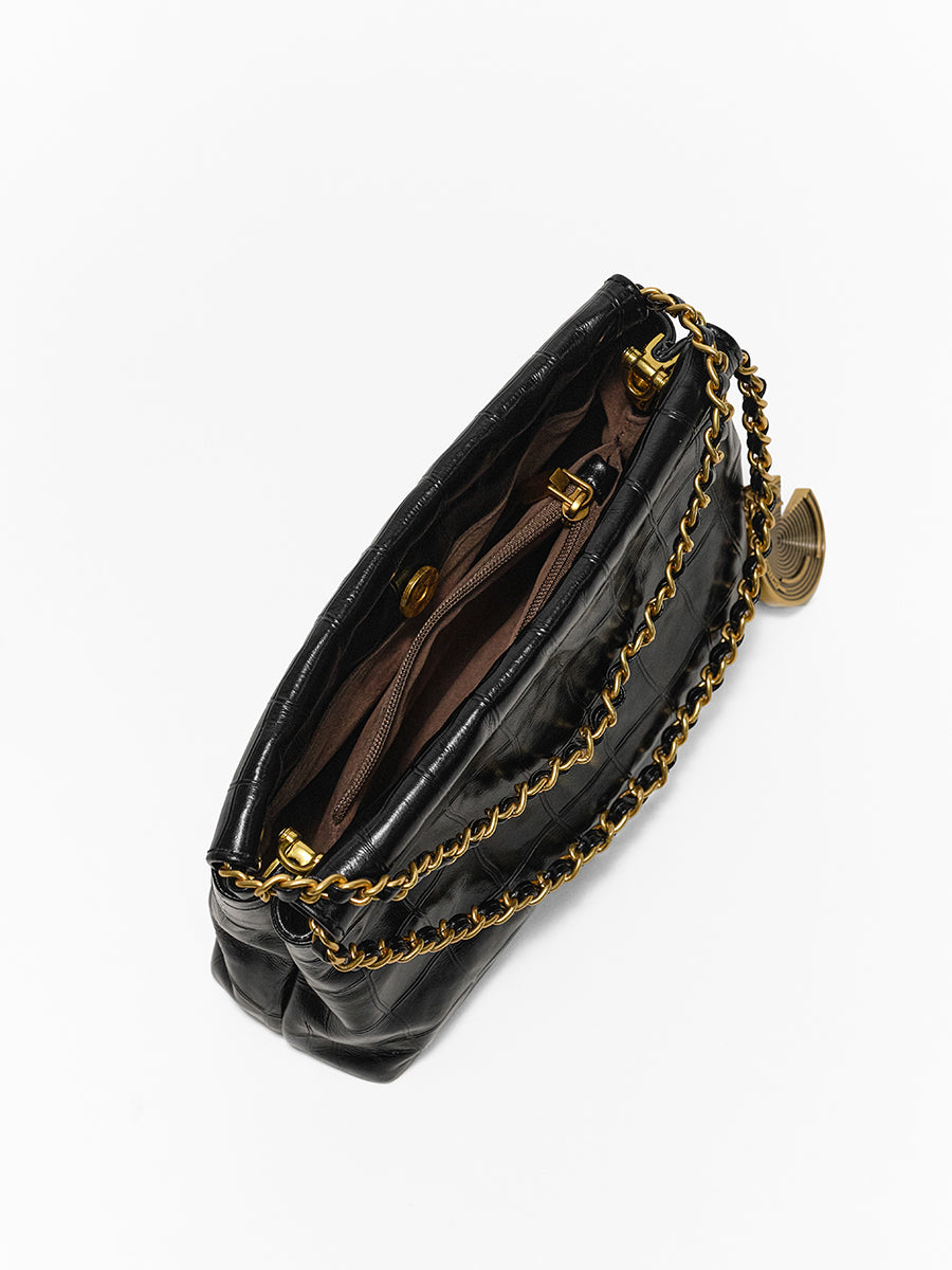 Coco Moonlight-Top Grain Leather Cowhide Chain Bag
