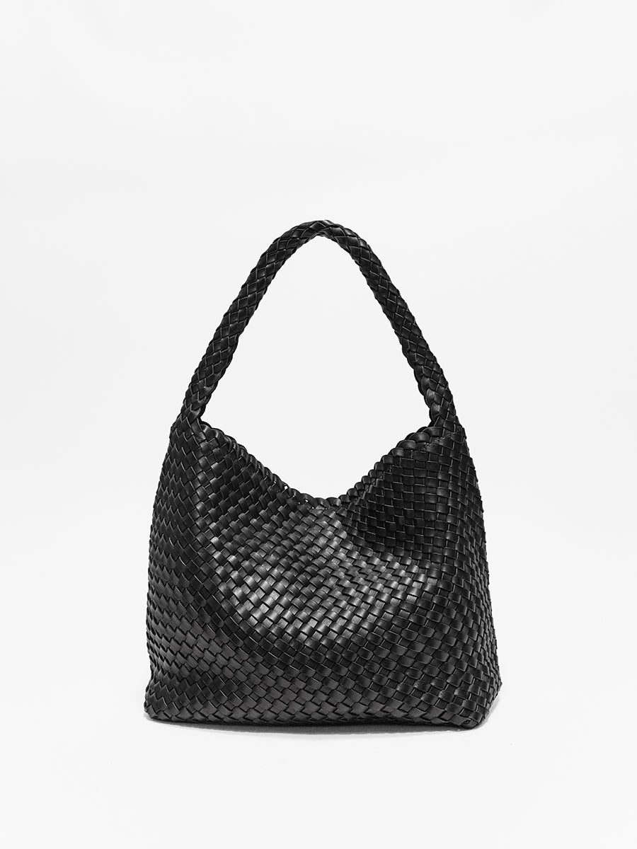 Top-grain Leather Woven Bag
