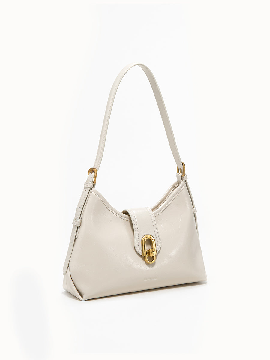 Large-capacity cowhide single-shoulder tote bag