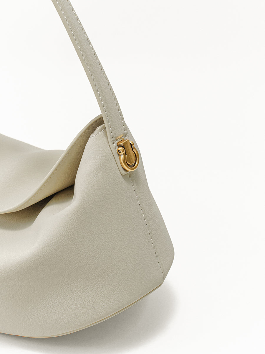 Pillow Bag with Burnished Leather Handles