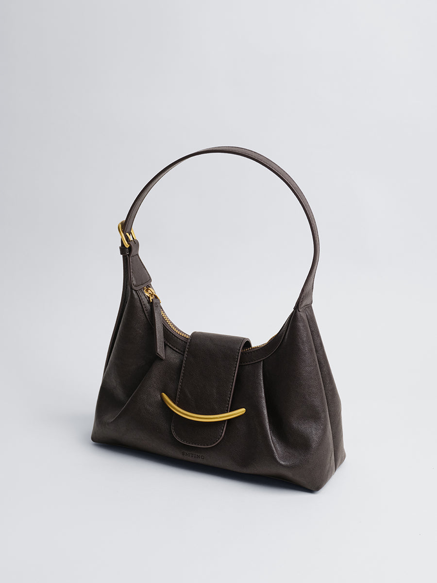 Crescent-shaped delicate hobo bag