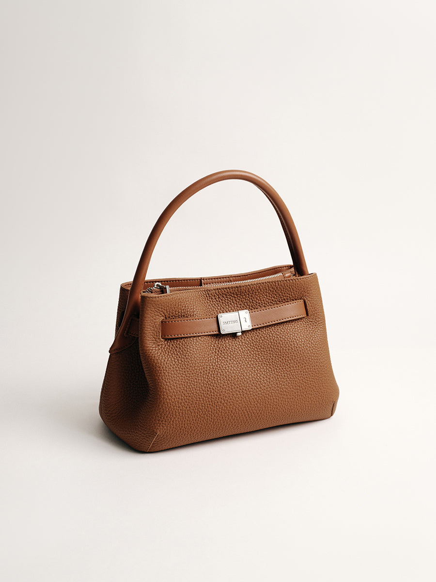 FIRST-LAYER COWHIDE BUCKET BAG