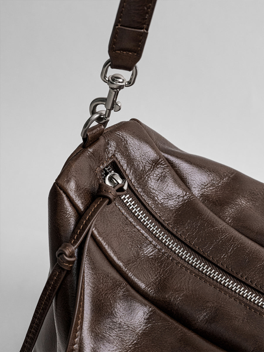 First-layer cowhide hobo bag