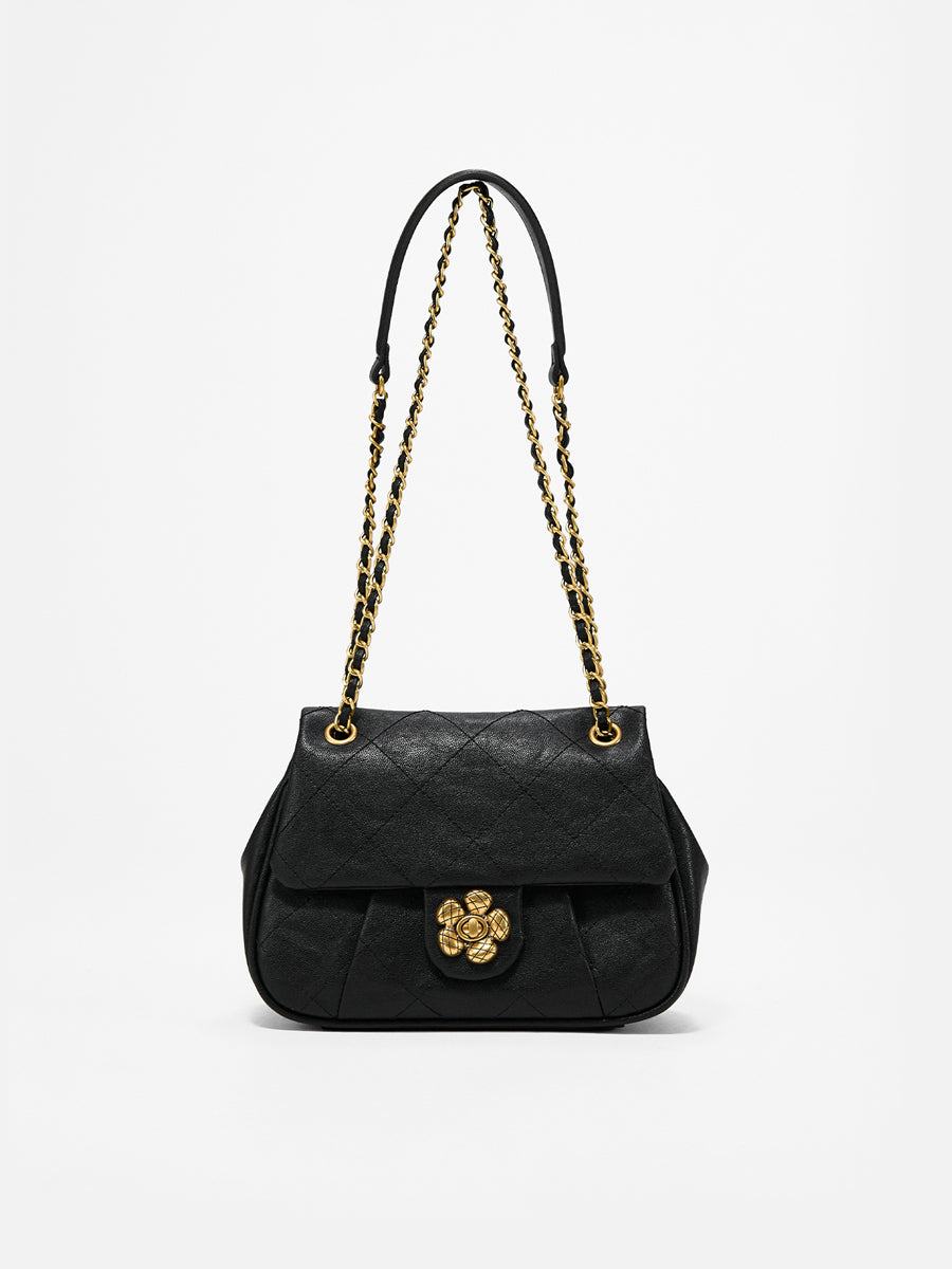 Diamond-shaped checkered underarm bag chain bag