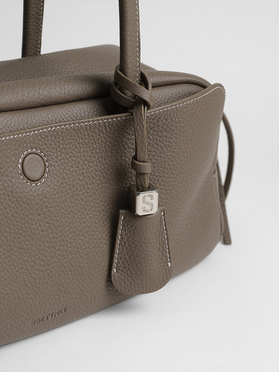 top grain leather luxury baguette bag