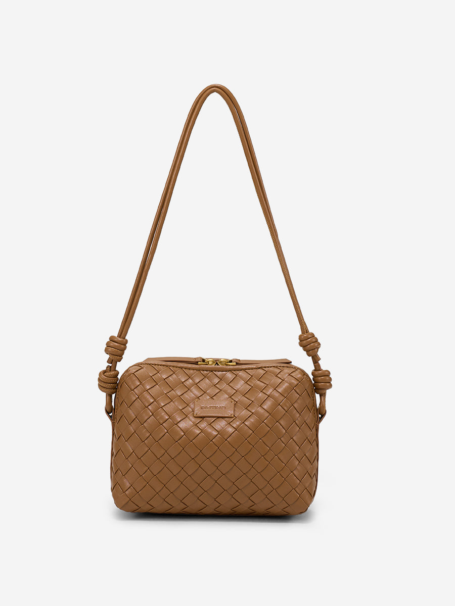Ink White-Woven Square Bag