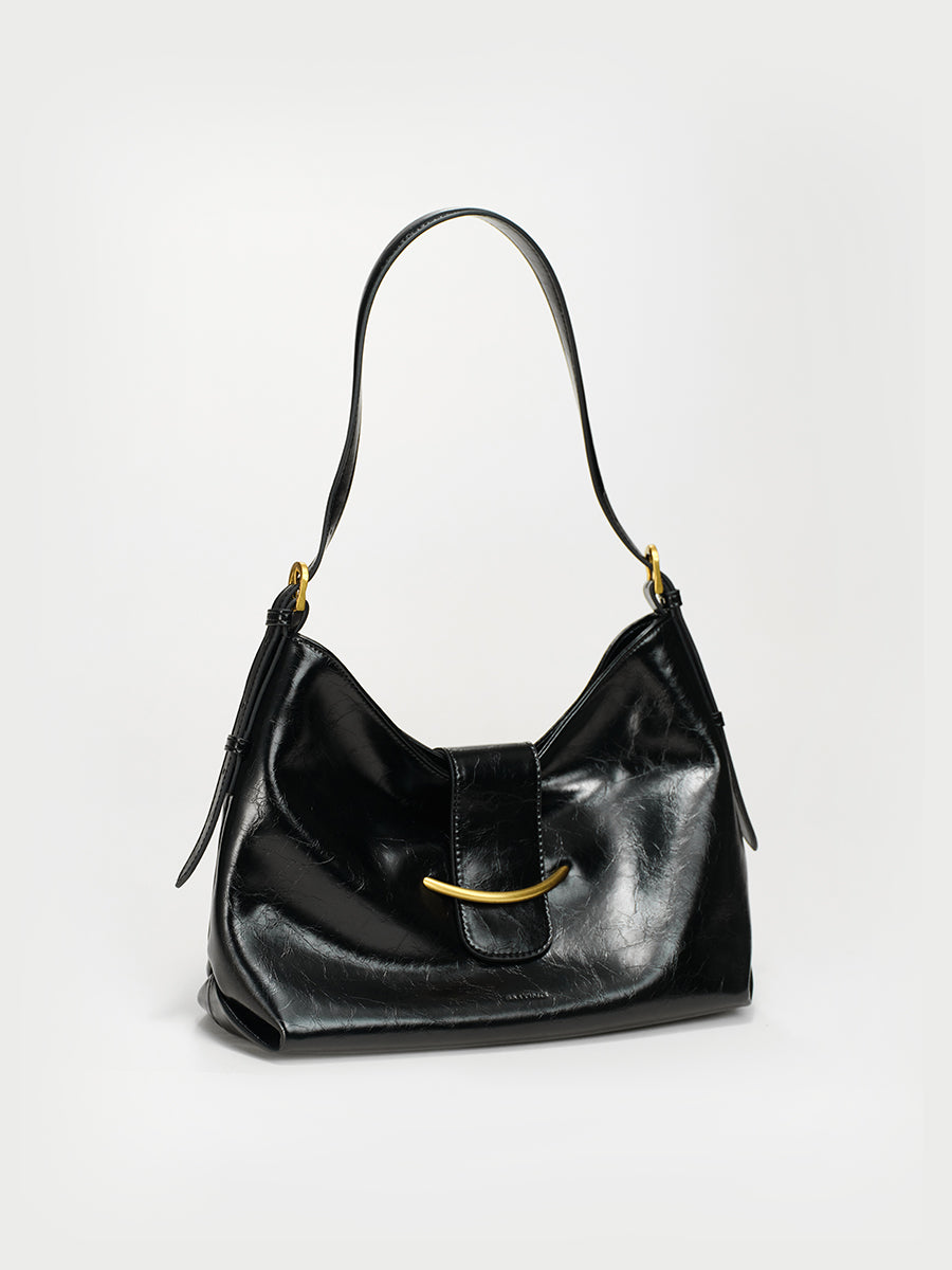 Cracked large capacity shoulder bag