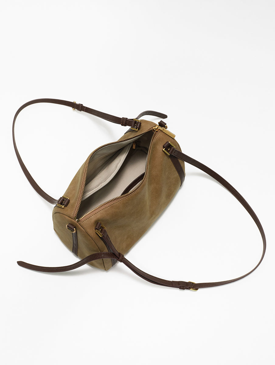 Colorblock retro boston shoulder bag