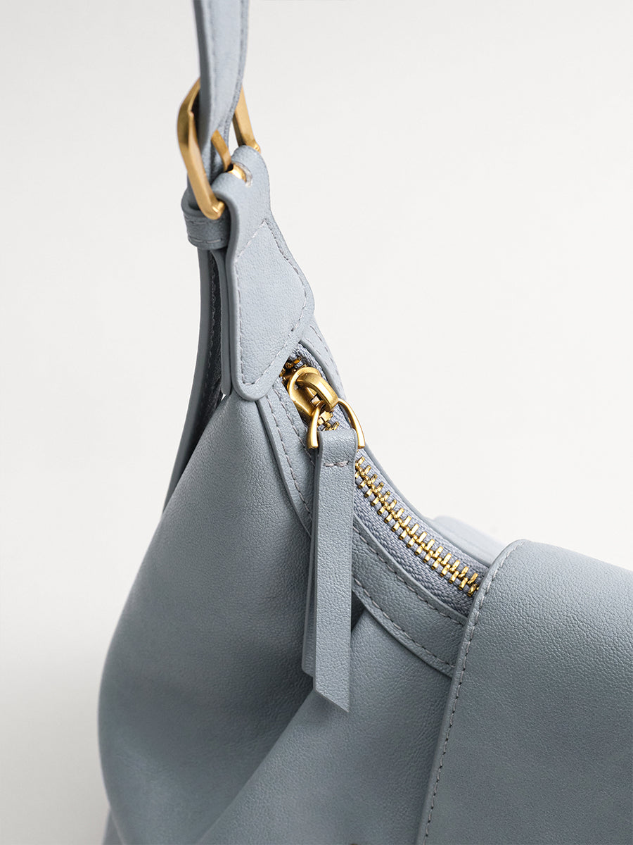Crescent-shaped delicate hobo bag