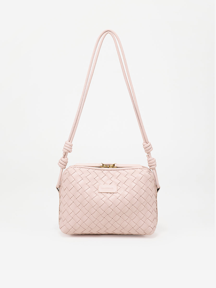 Ink White-Woven Square Bag