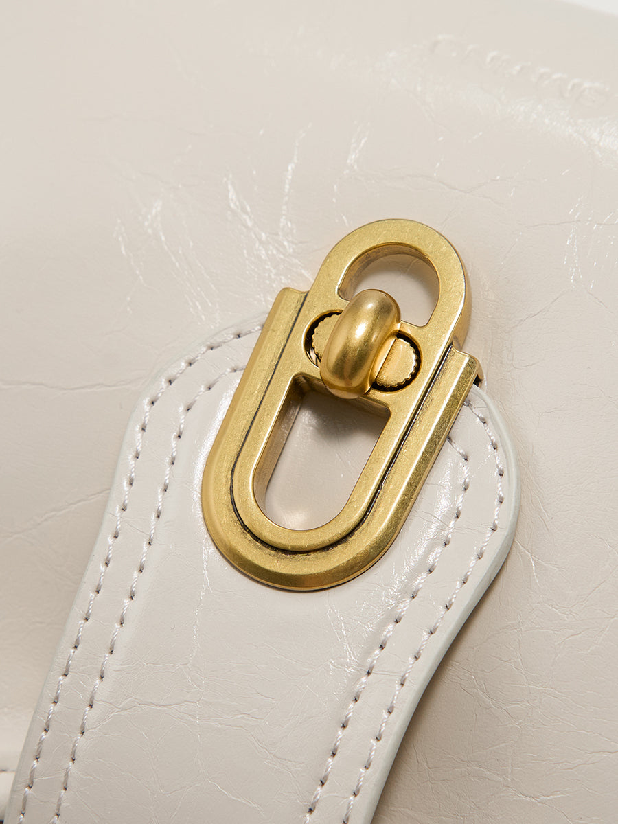 Large-capacity cowhide single-shoulder tote bag