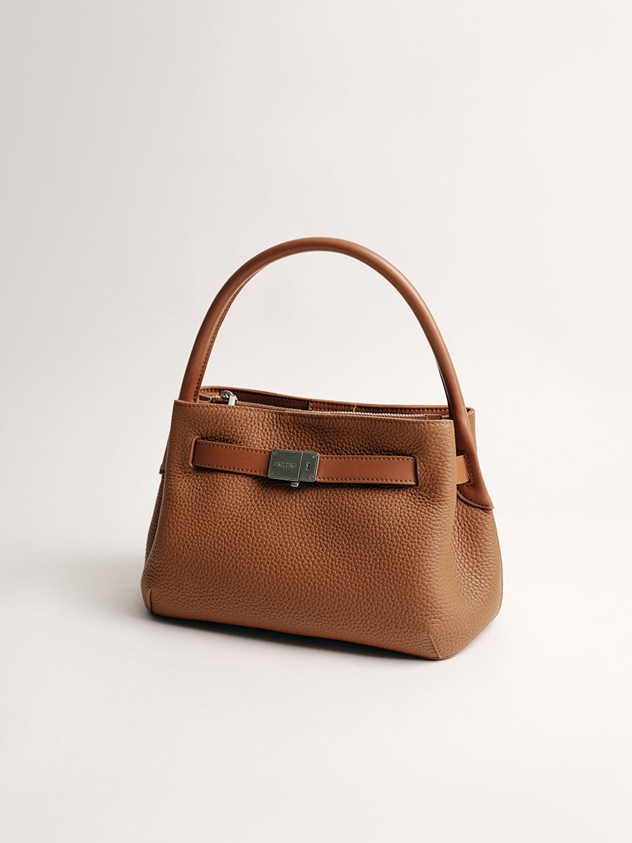 FIRST-LAYER COWHIDE BUCKET BAG