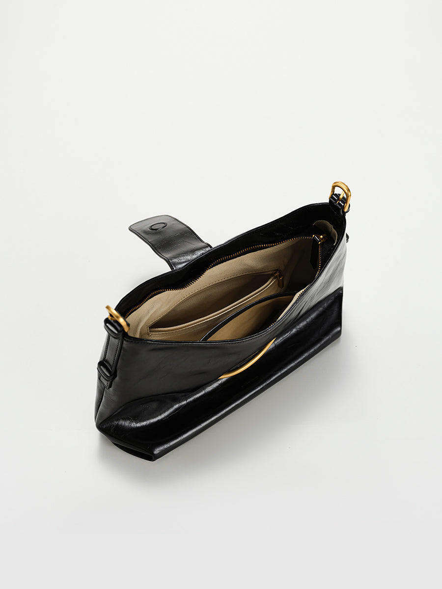 Cracked large capacity shoulder bag