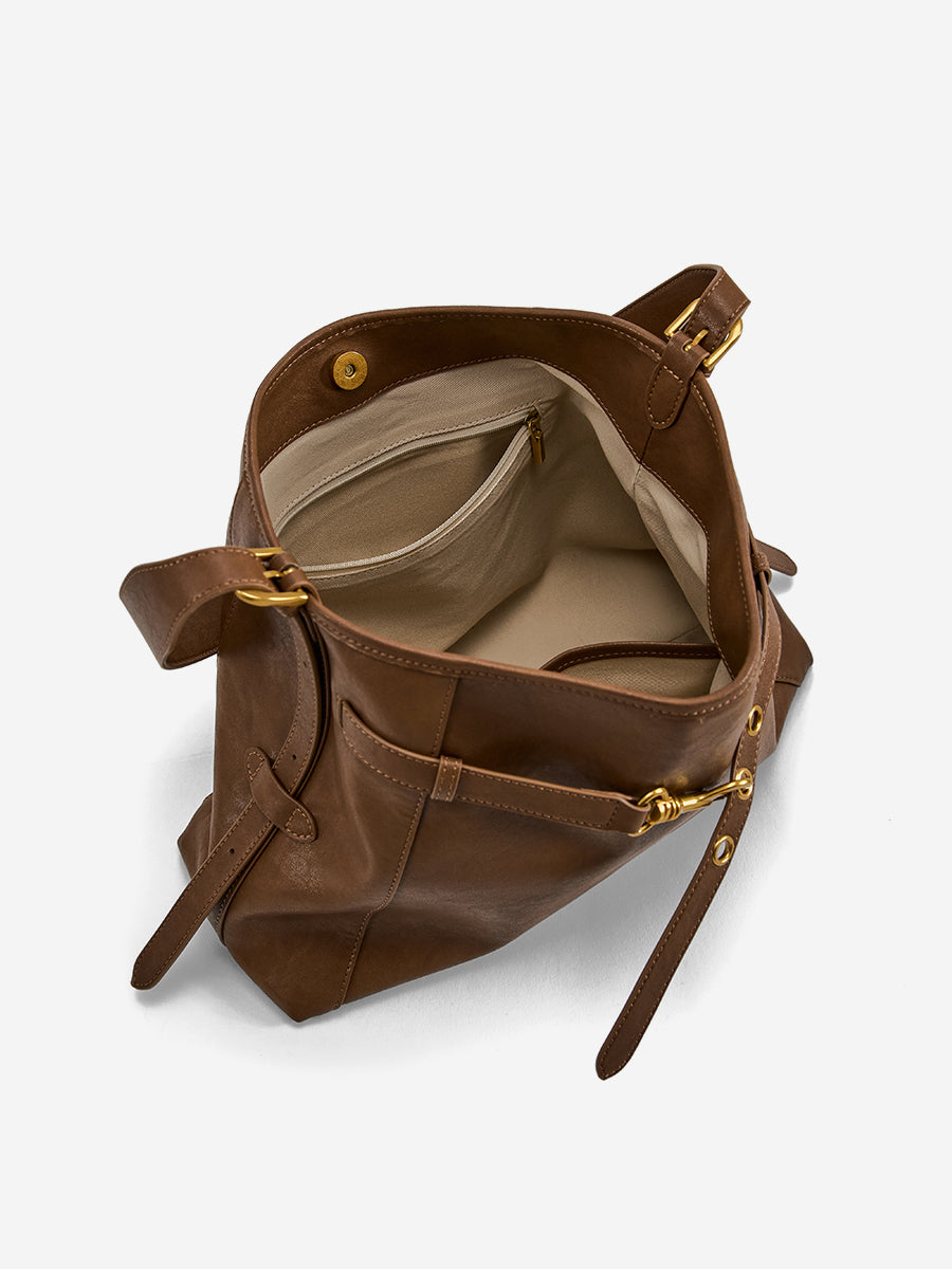 Long Time no See-Large Capacity Leather Tote Bag