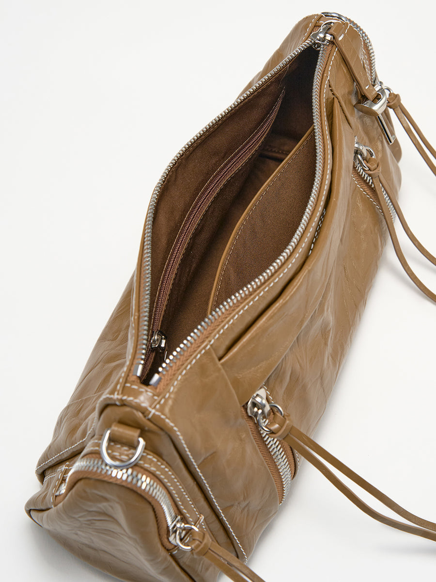 Side pocket motorcycle fringe shoulder bag