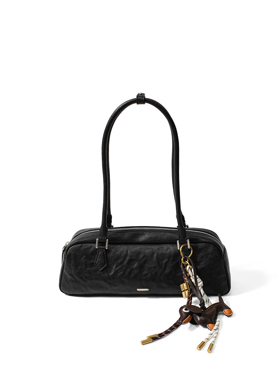 Fashionable and unique pleated baguette bag